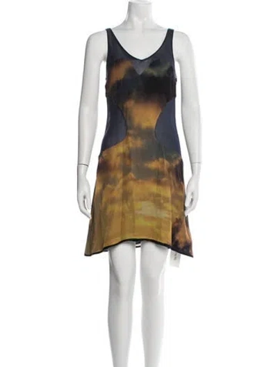 Pre-owned Christopher Kane Silk Mini Dress In Blue