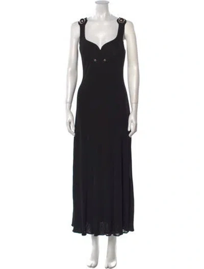 Pre-owned Christopher Kane Square Neckline Long Dress W/ Tags In Black