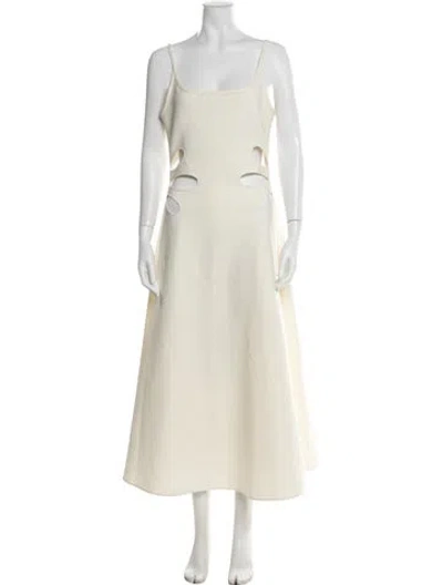 Pre-owned Christopher Kane Square Neckline Midi Length Dress In Neutral