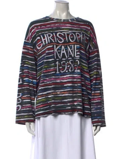Pre-owned Christopher Kane Striped Crew Neck Top In Black