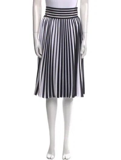 Pre-owned Christopher Kane Striped Knee-length Skirt In White