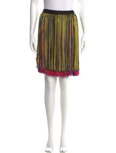 Pre-owned Christopher Kane Striped Knee-length Skirt In Yellow