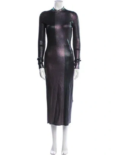 Pre-owned Christopher Kane Striped Long Dress In Purple