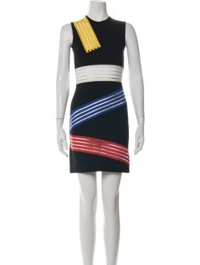 Pre-owned Christopher Kane Striped Mini Dress In Multicolor