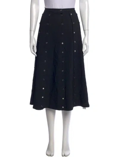 Pre-owned Christopher Kane Studded Accents Midi Length Skirt In Black