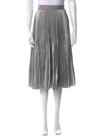 Pre-owned Christopher Kane Studded Accents Midi Length Skirt In Silver
