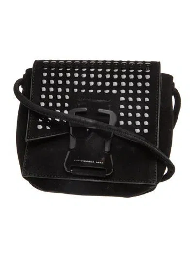 Pre-owned Christopher Kane Suede Crossbody Bag In Black