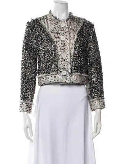 Pre-owned Christopher Kane Tweed Pattern Jacket In Black