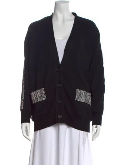 Pre-owned Christopher Kane Virgin Wool Colorblock Pattern Sweater In Black