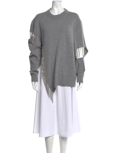 Pre-owned Christopher Kane Virgin Wool Crew Neck Sweater In Gray