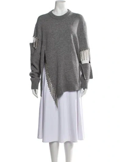 Pre-owned Christopher Kane Virgin Wool Crew Neck Sweater In Grey