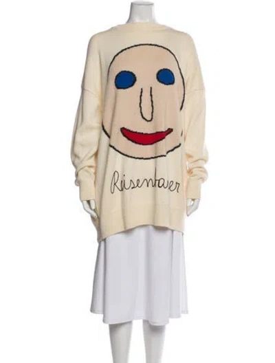 Pre-owned Christopher Kane Virgin Wool Graphic Print Sweater In Neutral