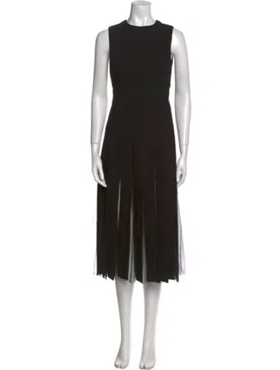 Pre-owned Christopher Kane Virgin Wool Midi Length Dress In Black