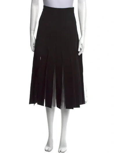 Pre-owned Christopher Kane Virgin Wool Midi Length Skirt In Black