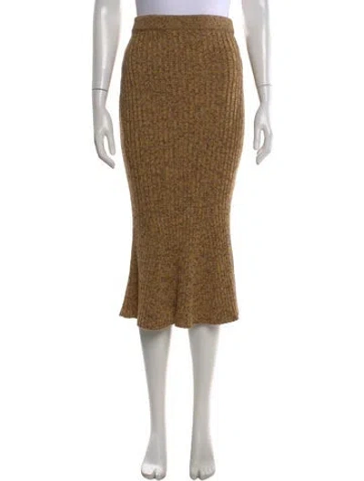 Pre-owned Christopher Kane Virgin Wool Midi Length Skirt In Yellow