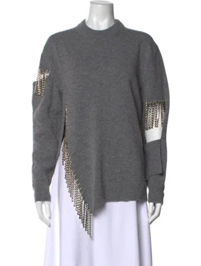 Pre-owned Christopher Kane Virgin Wool Mock Neck Sweater In Gray