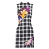 Christopher Kane Virgin Wool Orchid Plaid Print Dress In Multi
