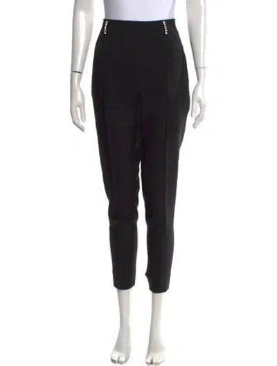 Pre-owned Christopher Kane Virgin Wool Straight Leg Pants In Black