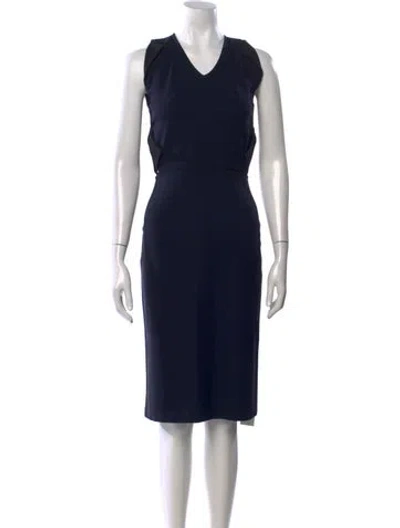Pre-owned Christopher Kane V-neck Knee-length Dress In Blue