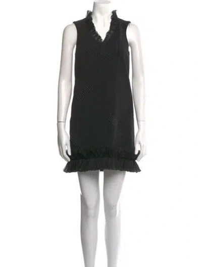 Pre-owned Christopher Kane V-neck Mini Dress In Black