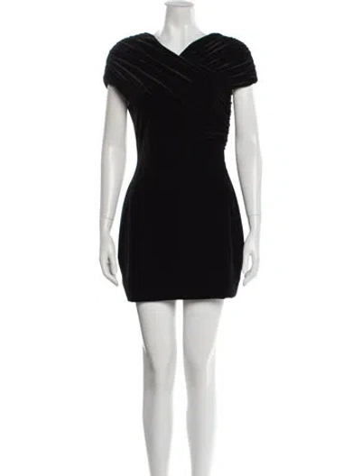 Pre-owned Christopher Kane V-neck Mini Dress In Black