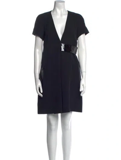 Pre-owned Christopher Kane V-neck Mini Dress W/ Tags In Black