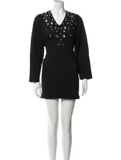Pre-owned Christopher Kane V-neck Mini Dress W/ Tags In Blue