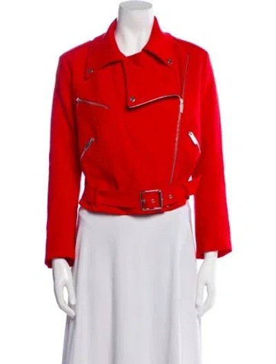 Pre-owned Christopher Kane Wool Biker Jacket In Red