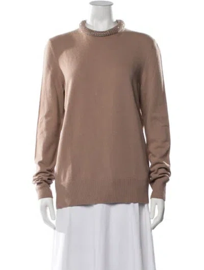 Pre-owned Christopher Kane Wool Crew Neck Sweater In Brown