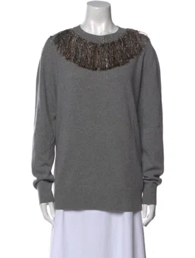 Pre-owned Christopher Kane Wool Crew Neck Sweater In Gray
