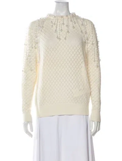 Pre-owned Christopher Kane Wool Crew Neck Sweater In Neutral