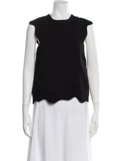 Pre-owned Christopher Kane Wool Crew Neck Top In Black