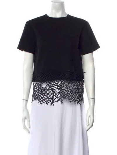 Pre-owned Christopher Kane Wool Crew Neck Top In Black