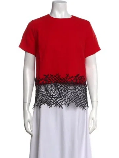 Pre-owned Christopher Kane Wool Crew Neck Top In Red