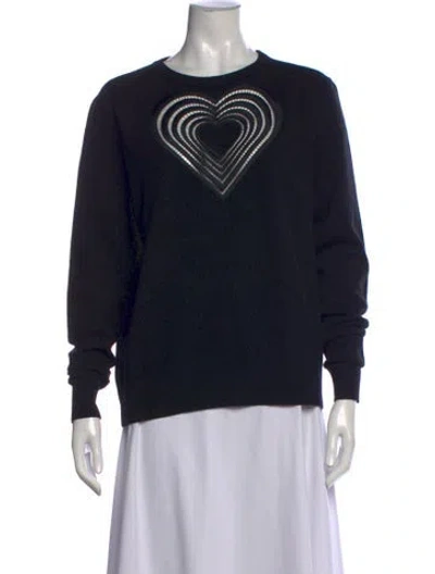 Pre-owned Christopher Kane Wool Graphic Print Sweater In Black
