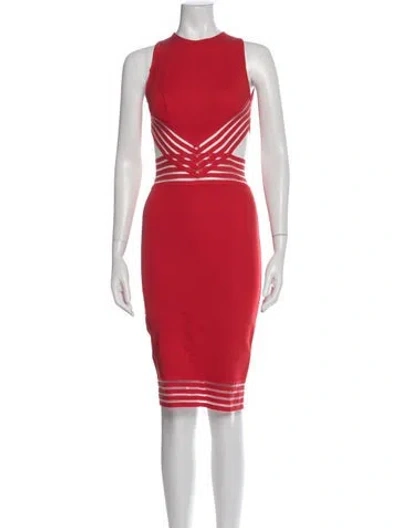 Pre-owned Christopher Kane Wool Knee-length Dress In Red