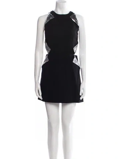 Pre-owned Christopher Kane Wool Mini Dress In Black
