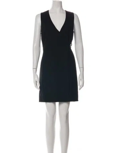 Pre-owned Christopher Kane Wool Mini Dress In Black