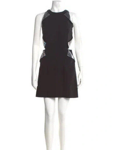 Pre-owned Christopher Kane Wool Mini Dress In Gray