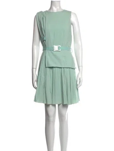 Pre-owned Christopher Kane Wool Mini Dress In Green