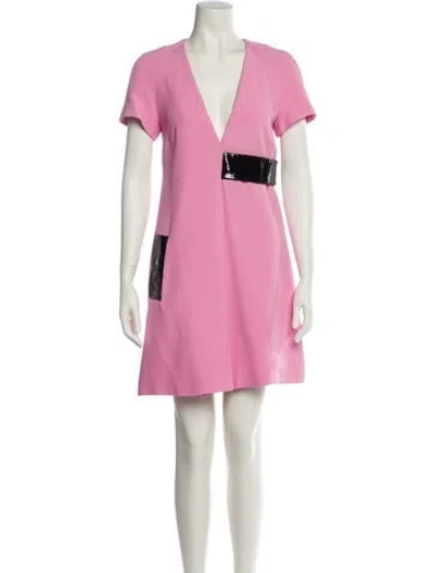 Pre-owned Christopher Kane Wool Mini Dress In Pink