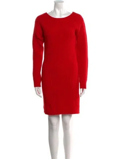 Pre-owned Christopher Kane Wool Mini Dress In Red