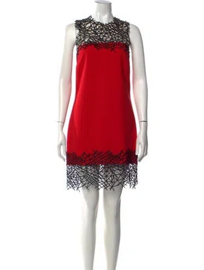 Pre-owned Christopher Kane Wool Mini Dress In Red