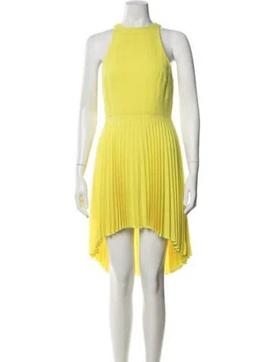 Pre-owned Christopher Kane Wool Mini Dress In Yellow