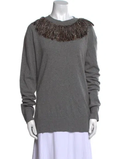 Pre-owned Christopher Kane Wool Scoop Neck Sweater In Gray