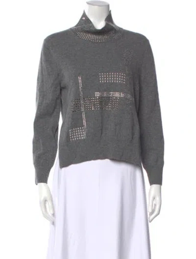 Pre-owned Christopher Kane Wool Turtleneck Sweater In Gray