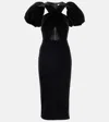 Christopher Kane The Mickey Cutout Stretch-velvet Midi Dress In Black