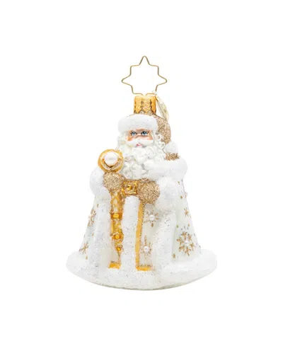 Christopher Radko 3" Gilded Kris Kringle Gem Ornament In White