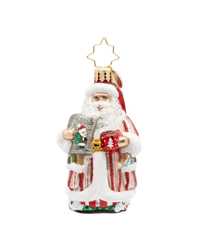 Christopher Radko 3" Santa's Daily News Gem Ornament In Multi