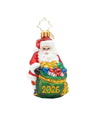 Christopher Radko 3" Santa's Yearly Gift Drop Gem Ornament In Multi